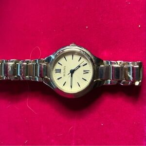 Bulova Silver and Cream Women's Watch